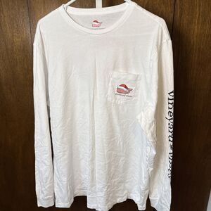 Vineyard Vines Long Sleeve Shirt Mens XL White Merry Christmas Whale Preppy